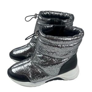 Linea Paolo Silver Metallic Gillie Boot